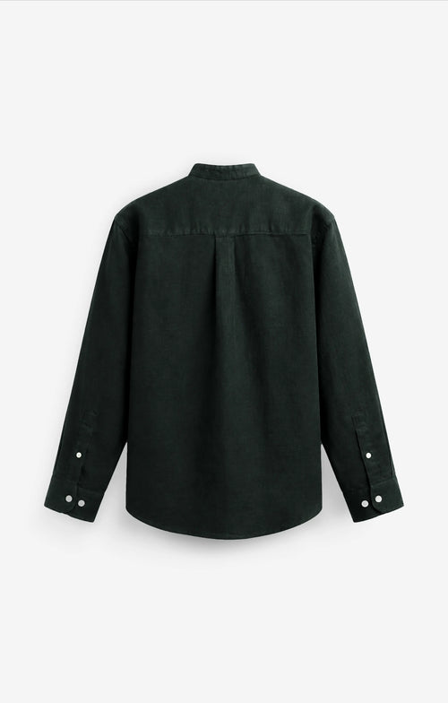 100% LINEN DARK GREEN SHIRT