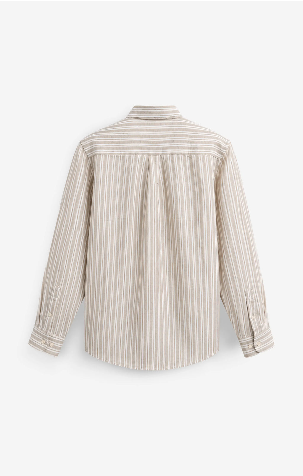 100% LINEN BEIGE STRIPS SHIRT
