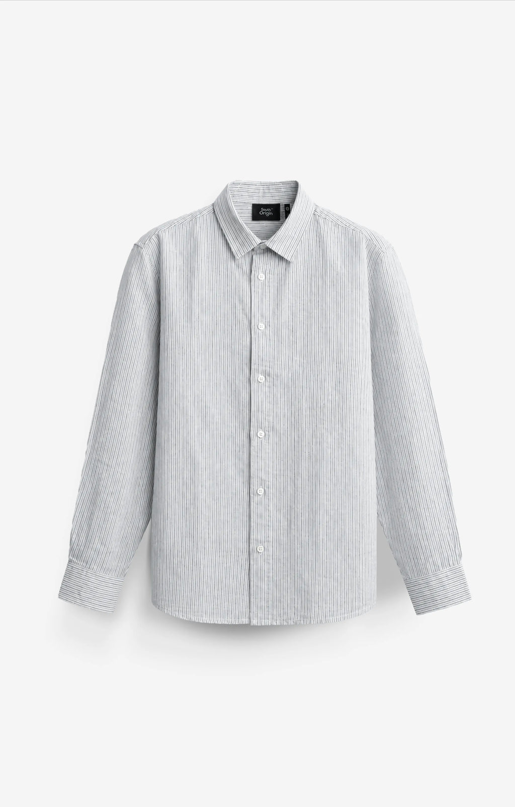 LINEN-COTTON BLUE STRIPS SHIRT