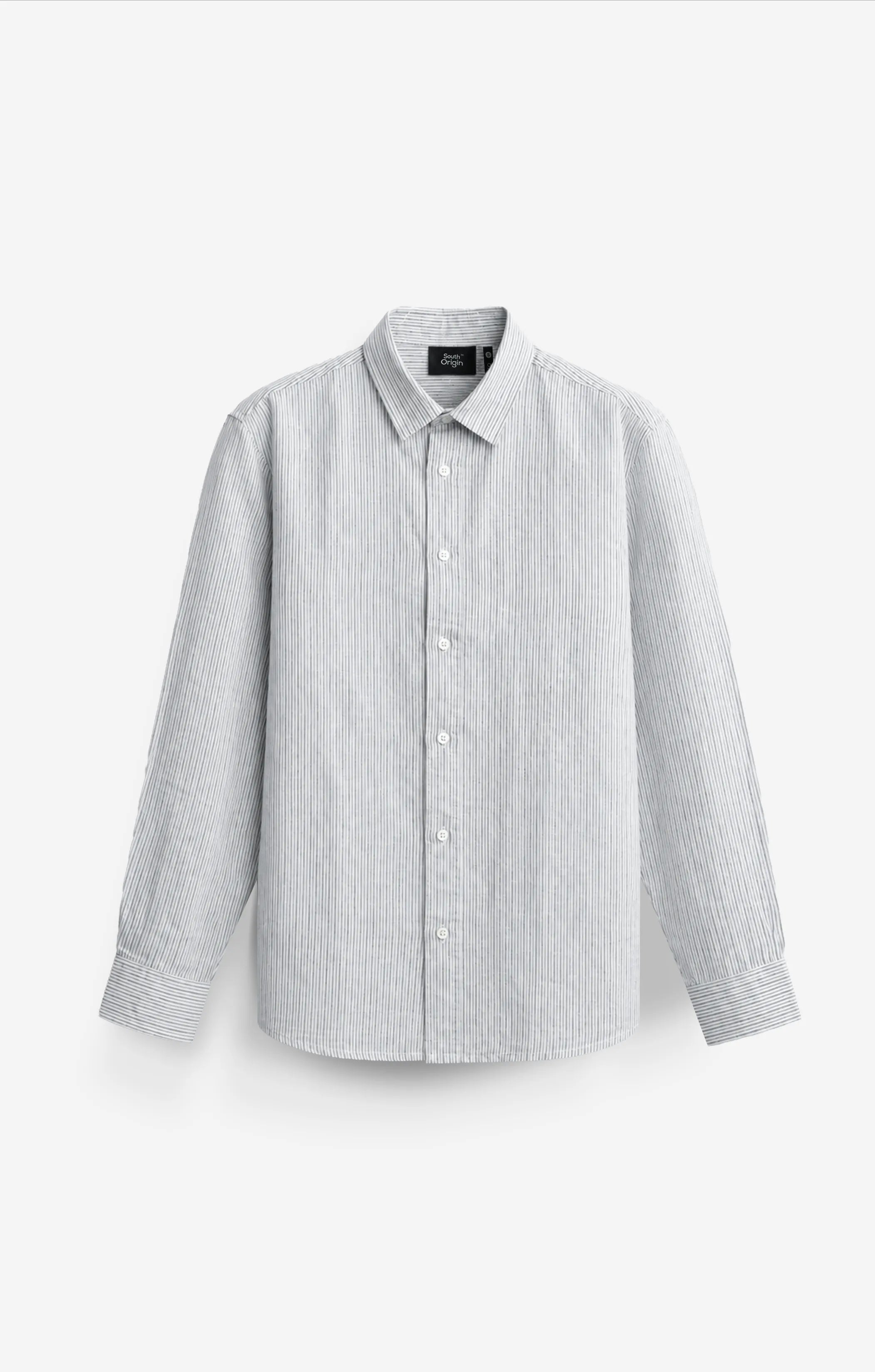 LINEN-COTTON BLUE STRIPS SHIRT