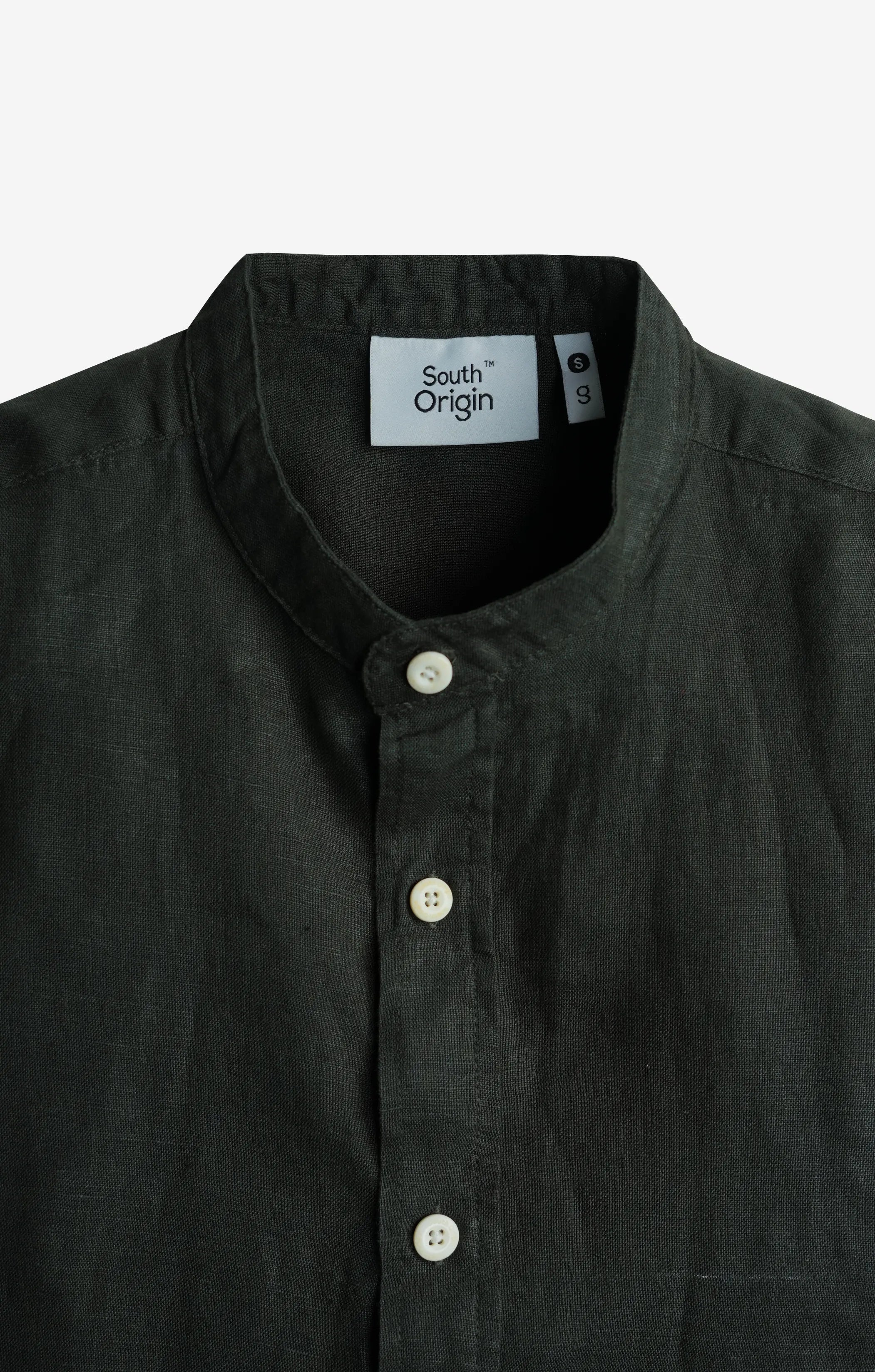 100% LINEN DARK GREEN SHIRT