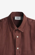 100% LINEN BROWN SHIRT