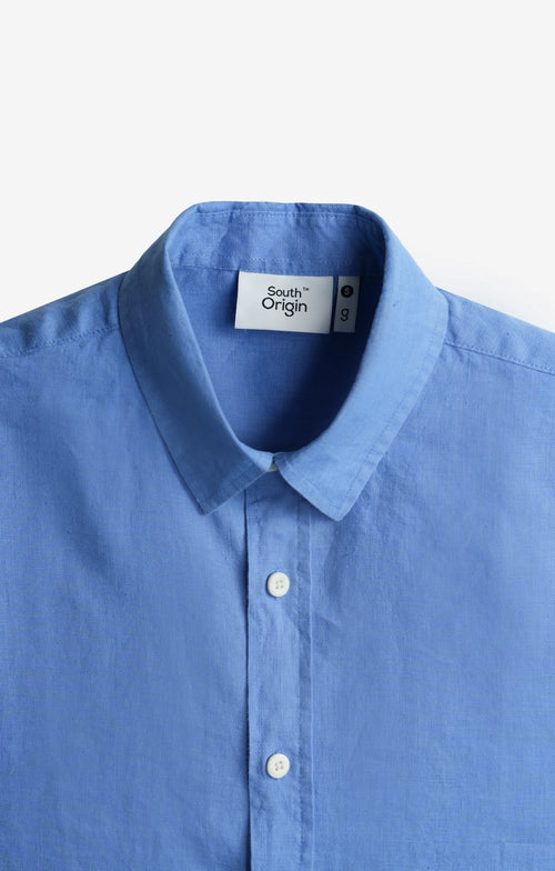 100% LINEN BLUE SHIRT