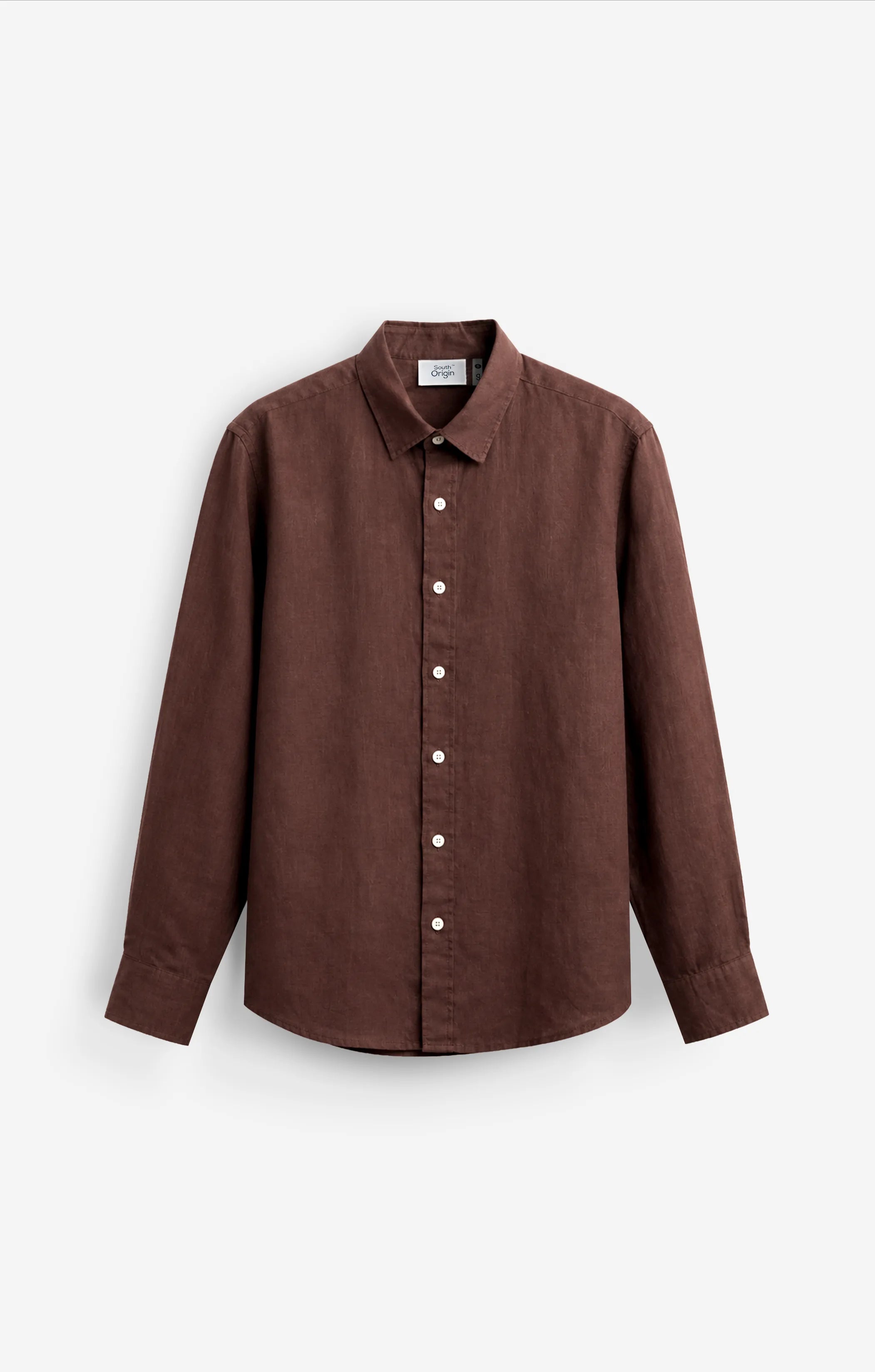 100% LINEN BROWN SHIRT