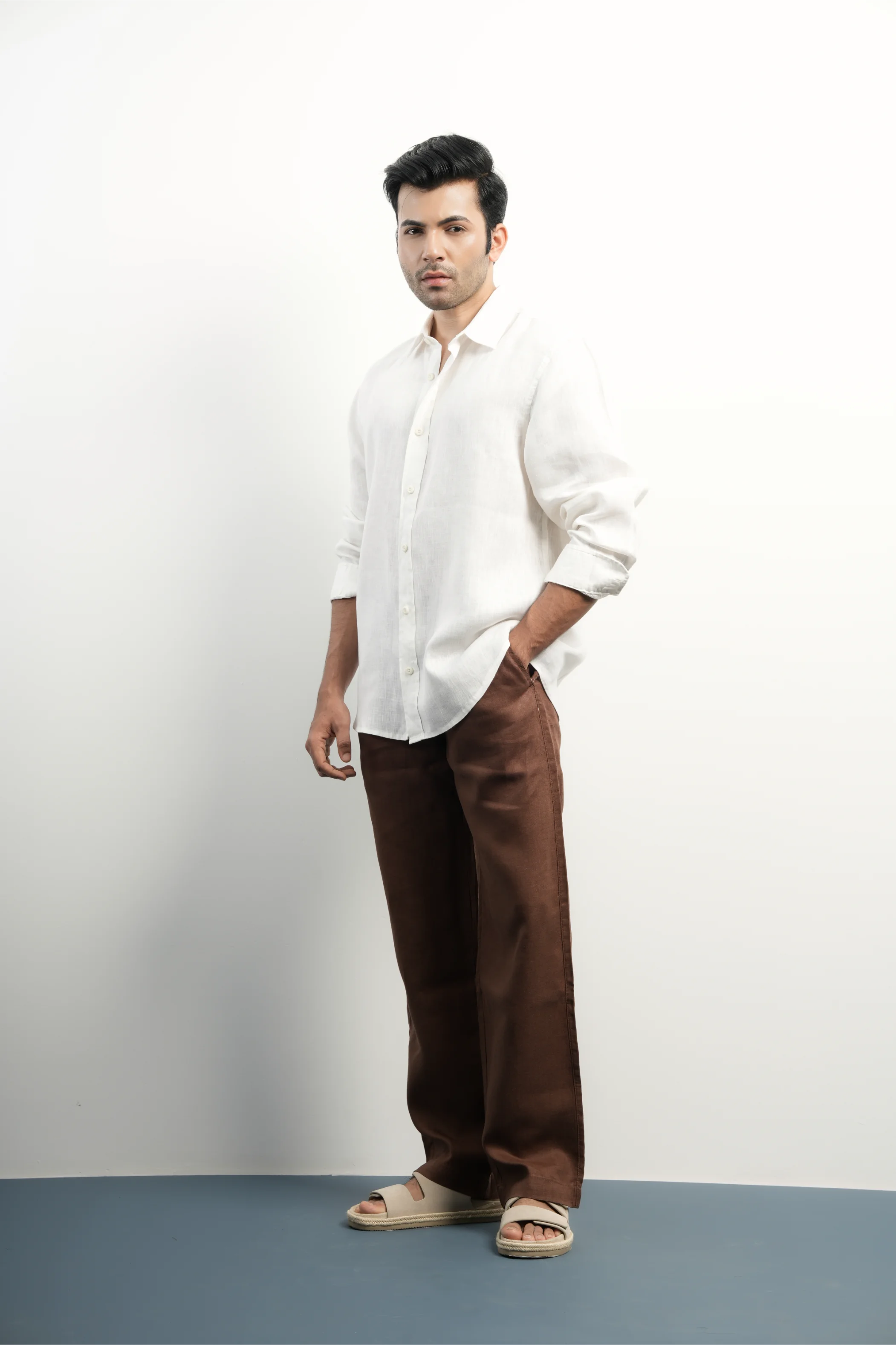 VELAIR  LINEN WHITE SHIRT