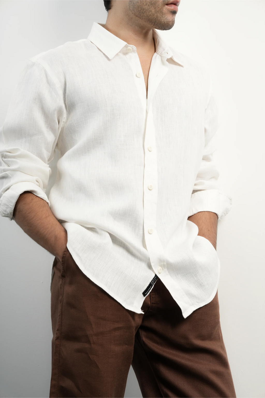 VELAIR  LINEN WHITE SHIRT