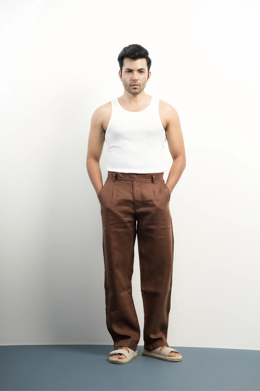 100% LINEN RELAXED FIT PANTS