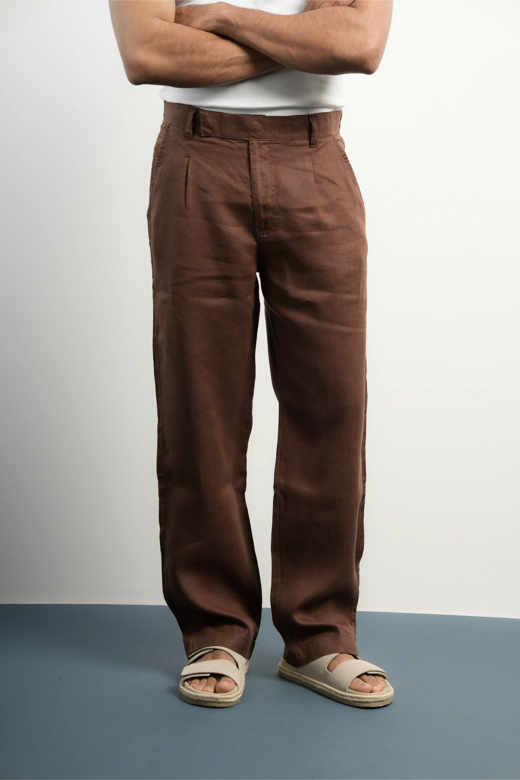 100% LINEN RELAXED FIT PANTS