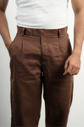 VELAIR 100% LINEN BROWN PANTS