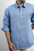 100% LINEN BLUE SHIRT