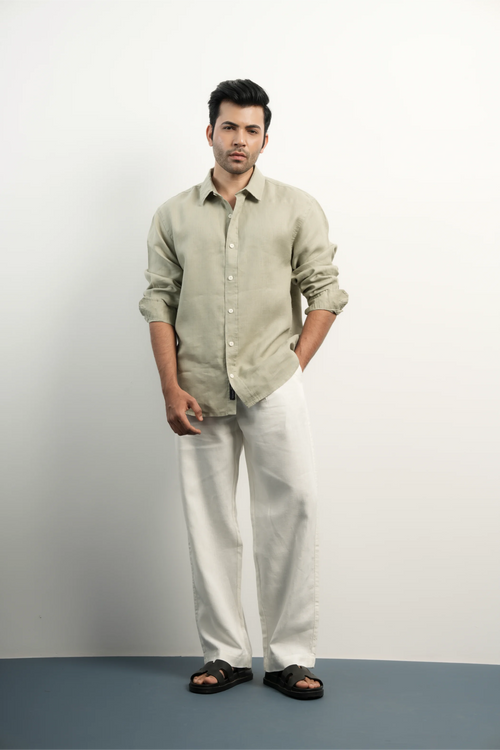 100% LINEN LAUREL GREEN SHIRT