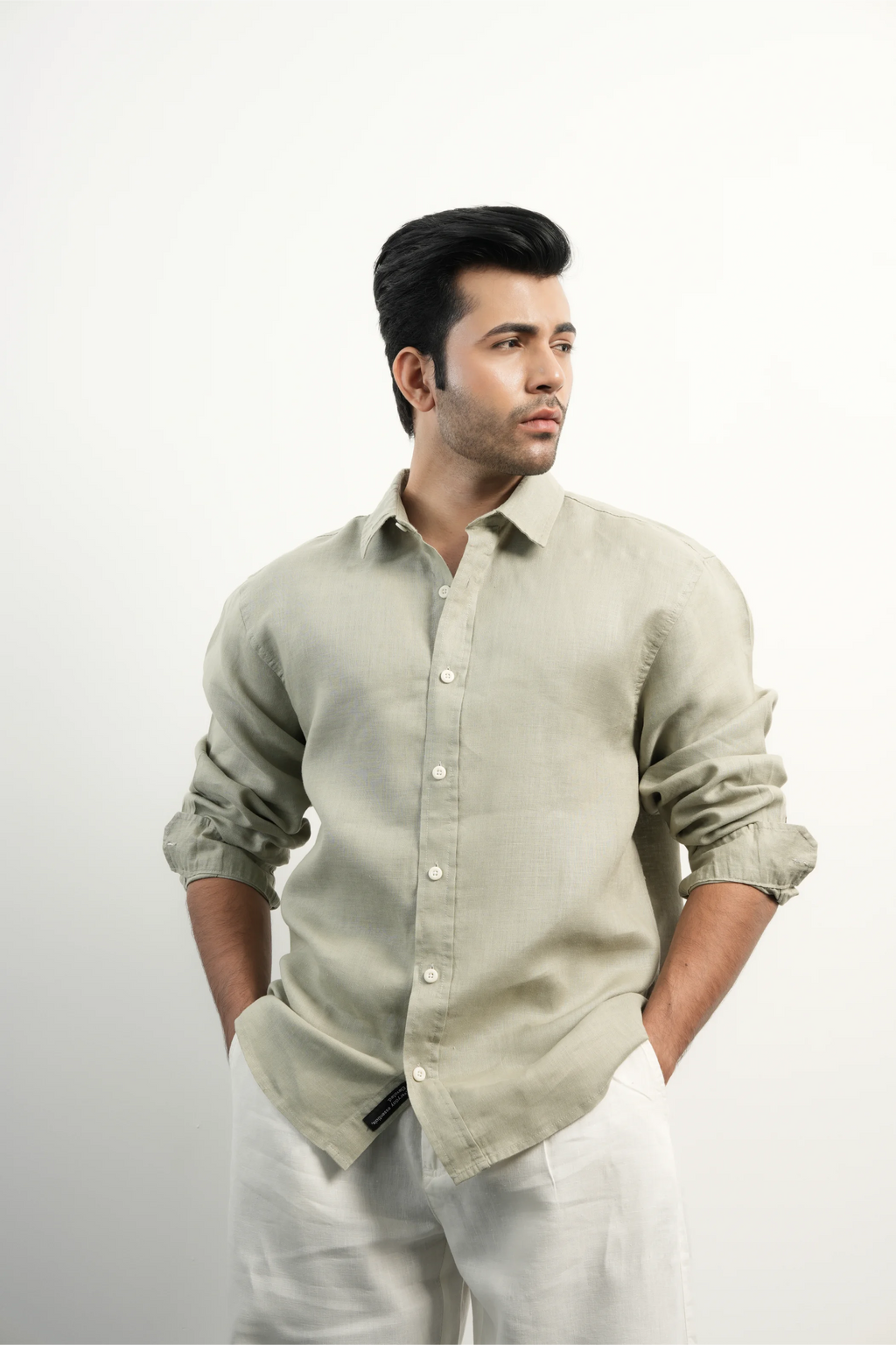 100% LINEN LAUREL GREEN SHIRT