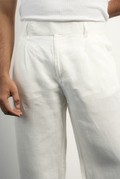 VELAIR LINEN OFF-WHITE PANTS
