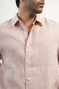 VELAIR 100% LINEN OLIVE PINK SHIRT