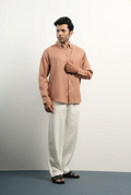 LINEN REGULAR FIT BRICK SHIRT