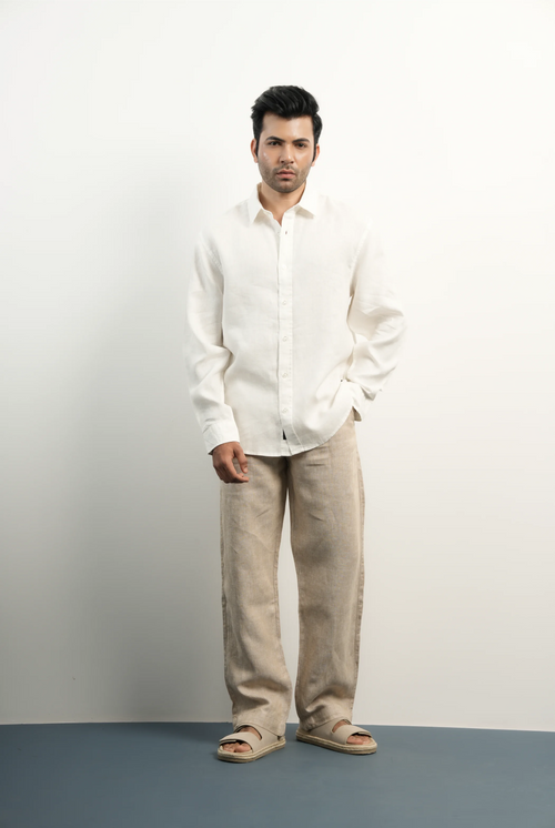100% LINEN OFF-WHITE SHIRT