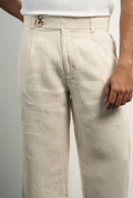 100% LINEN LIGHT BEIGE PANTS