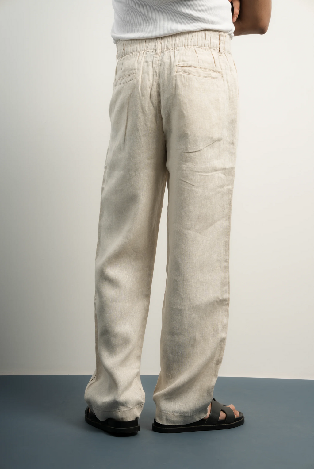 100% LINEN LIGHT BEIGE PANTS