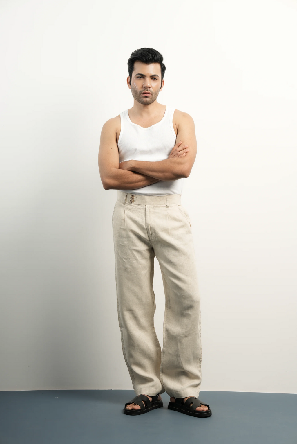 100% LINEN BEIGE PANTS
