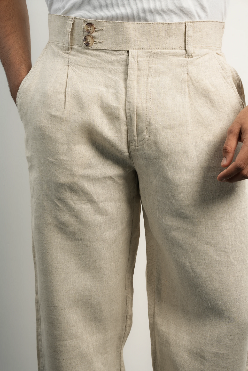 100% LINEN BEIGE PANTS