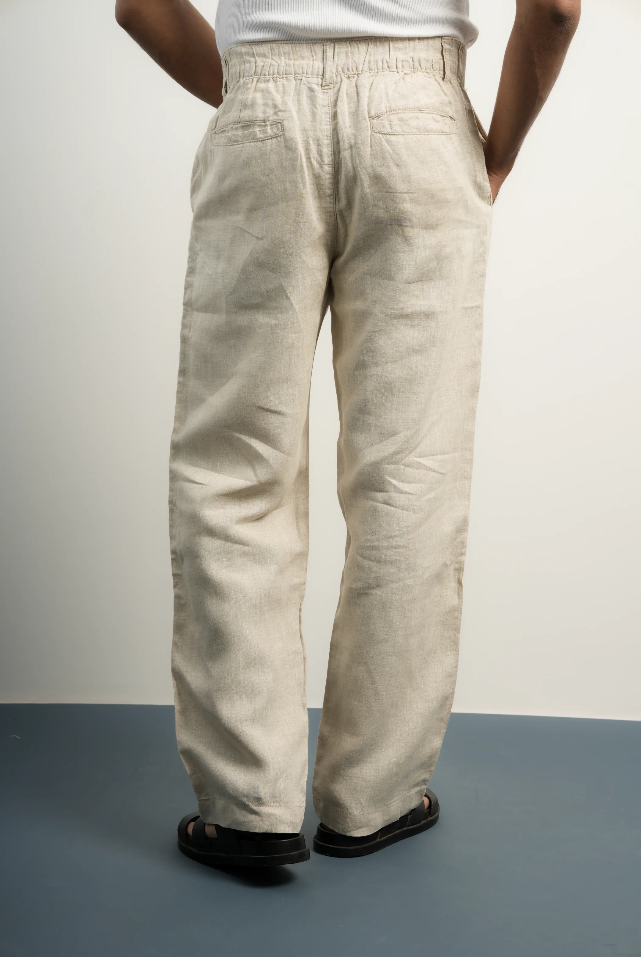 100% LINEN BEIGE PANTS