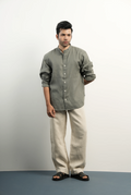 100% LINEN SAGE GREEN SHIRT