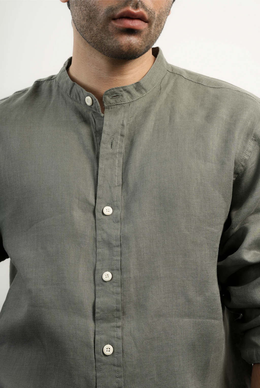 100% LINEN SAGE GREEN SHIRT