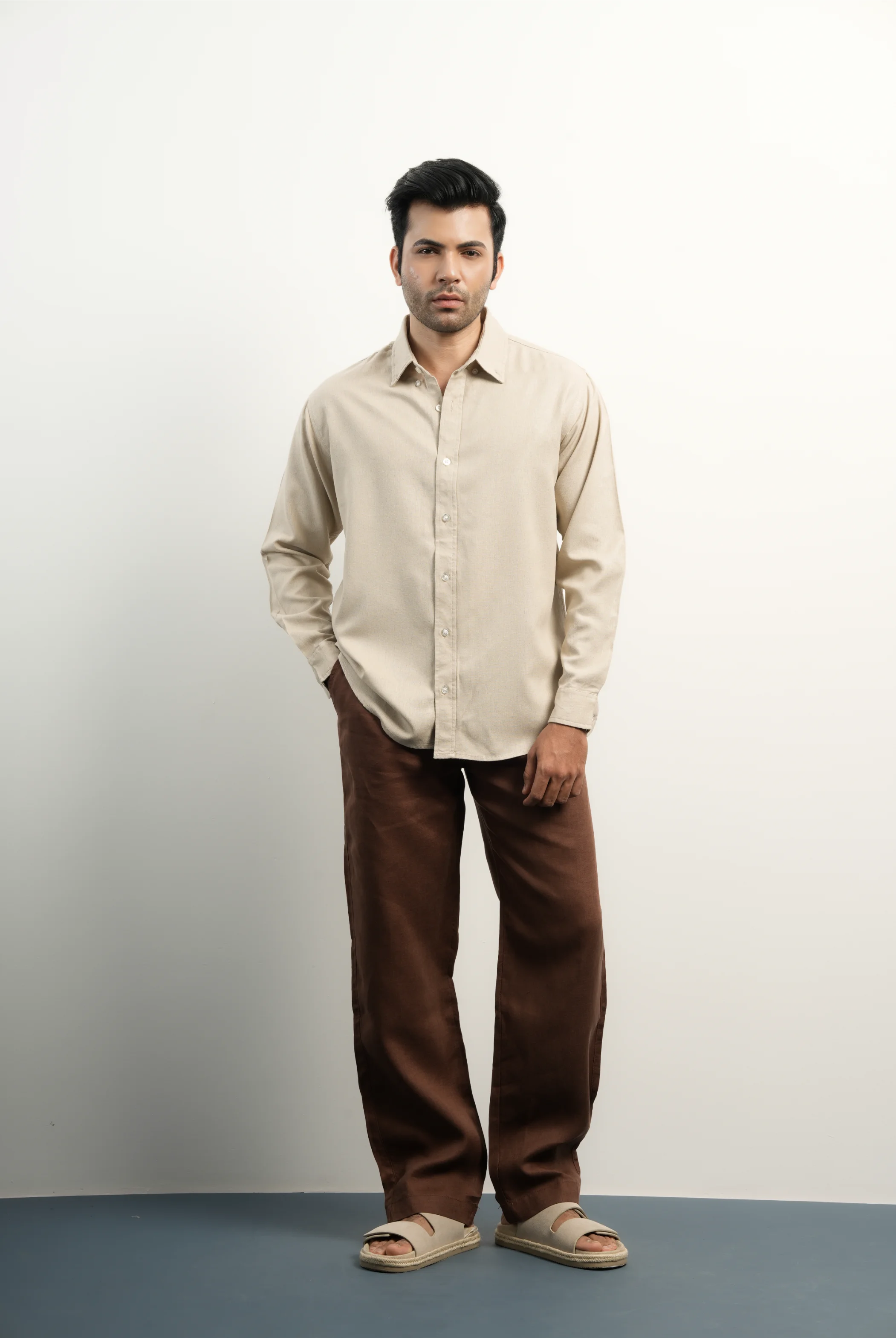 LINEN COTTON BEIGE SHIRTS