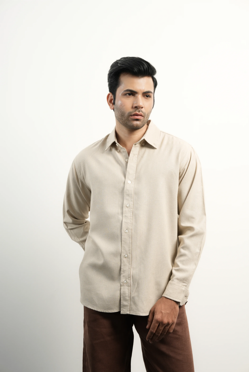 LINEN COTTON BEIGE SHIRTS
