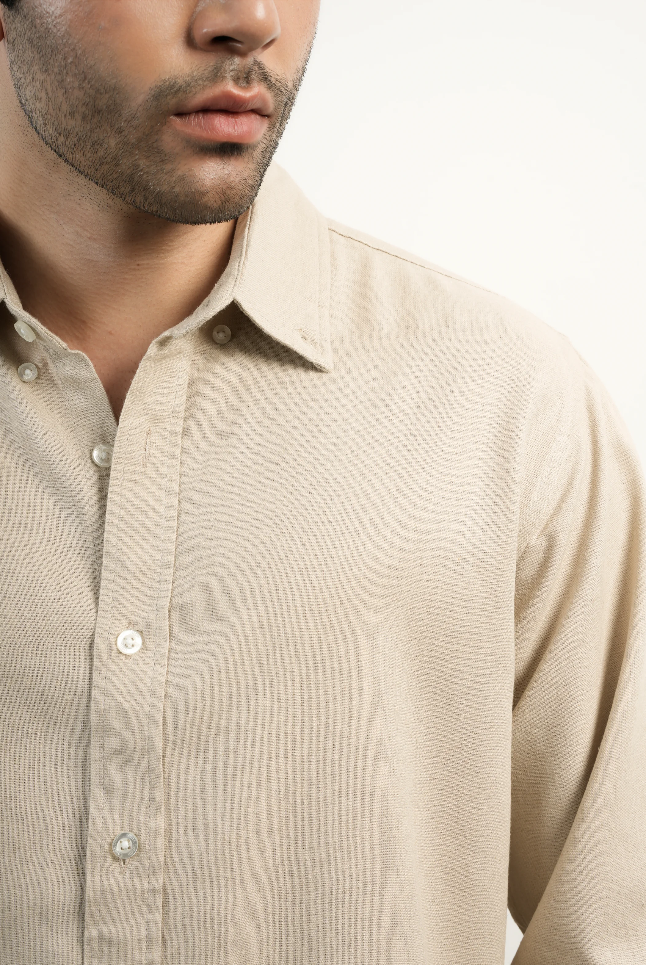 LINEN COTTON BEIGE SHIRTS