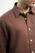 VELAIR LINEN CHOCOLATE SHIRT