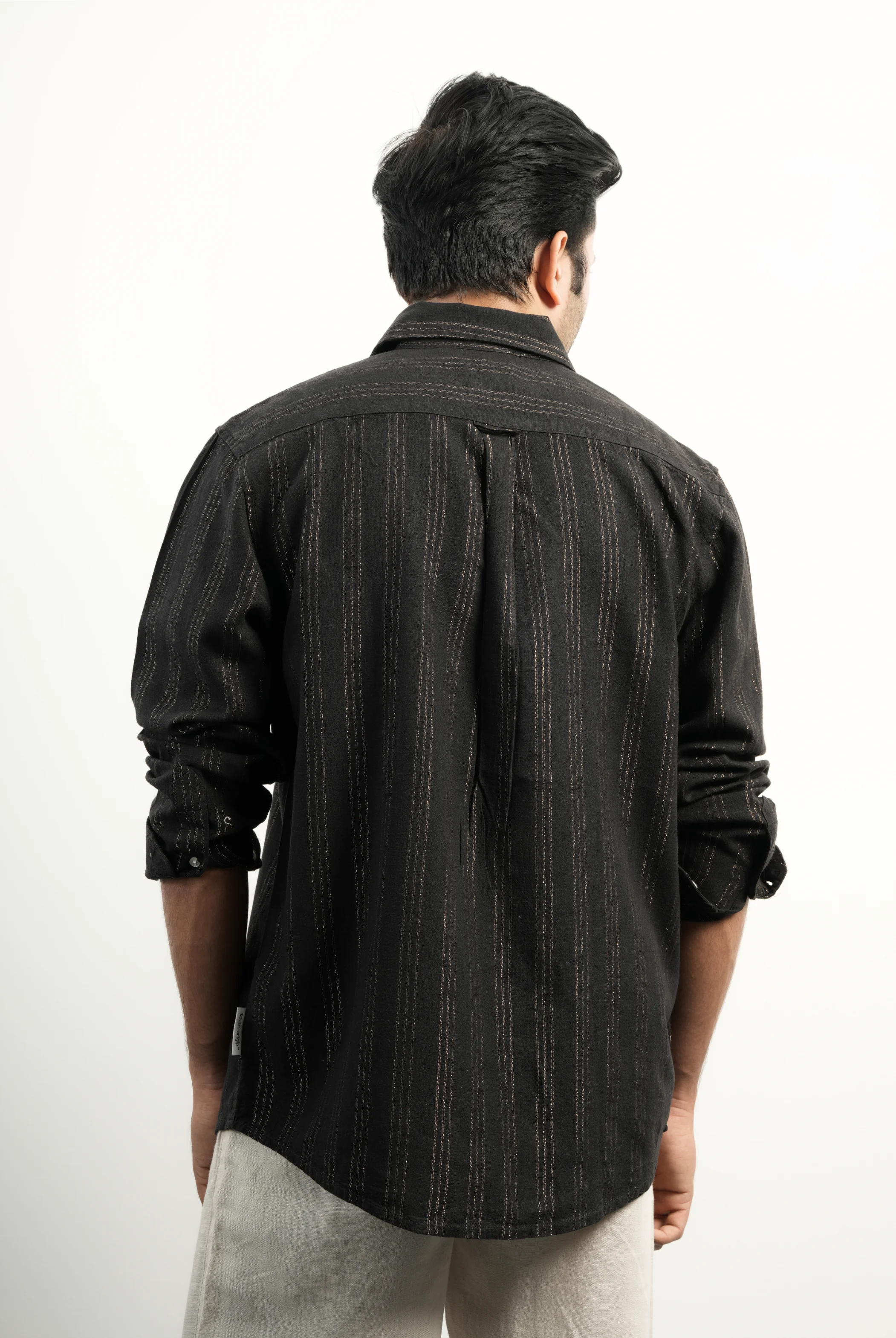 LINEN COTTON GOLD STRIPS SHIRTS