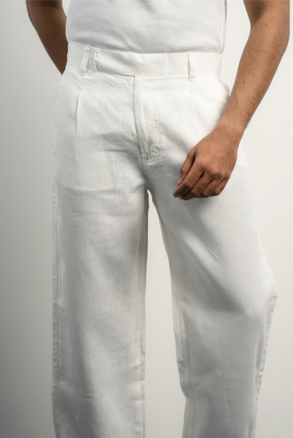100% LINEN WHITE PANTS