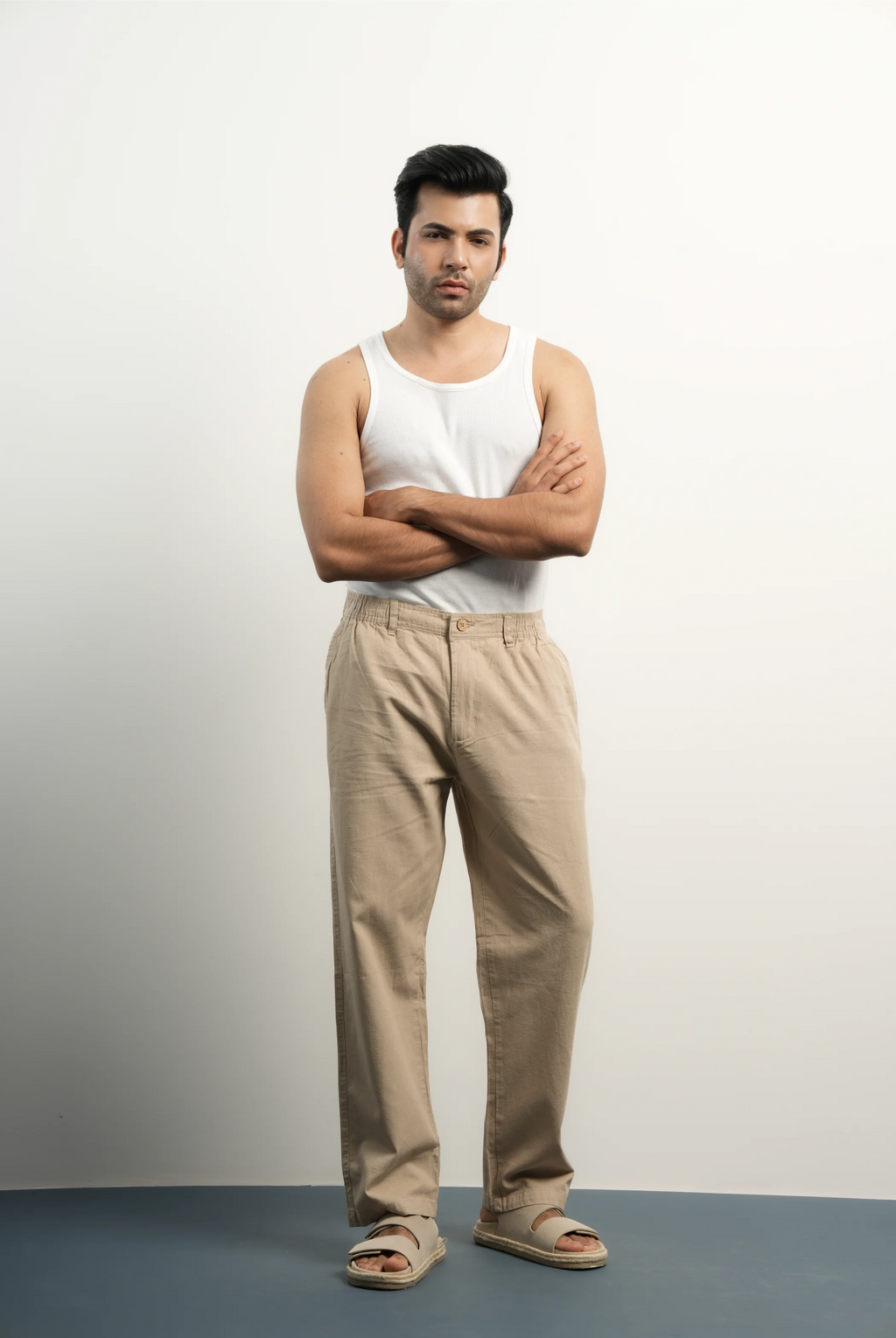 COTTON LINEN ALMOND PANTS
