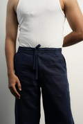 VELAIR LINEN NAVY TROUSERS