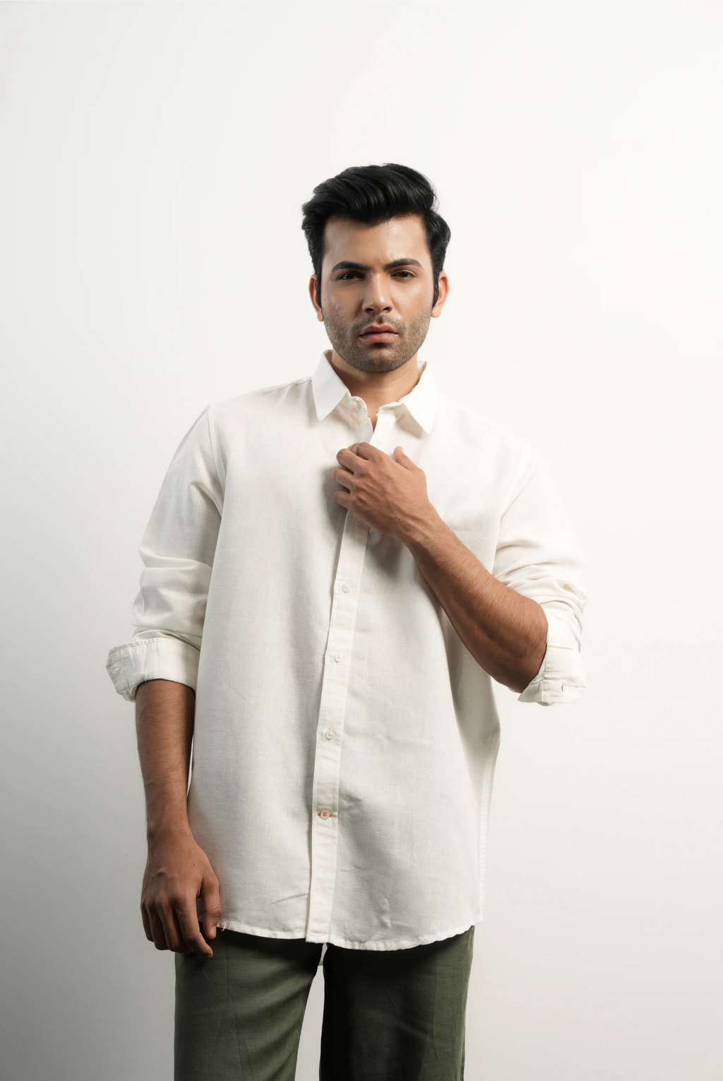 LINEN-COTTON WHITE SHIRT