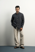 VELAIR LINEN GREY NAVY SHIRTS
