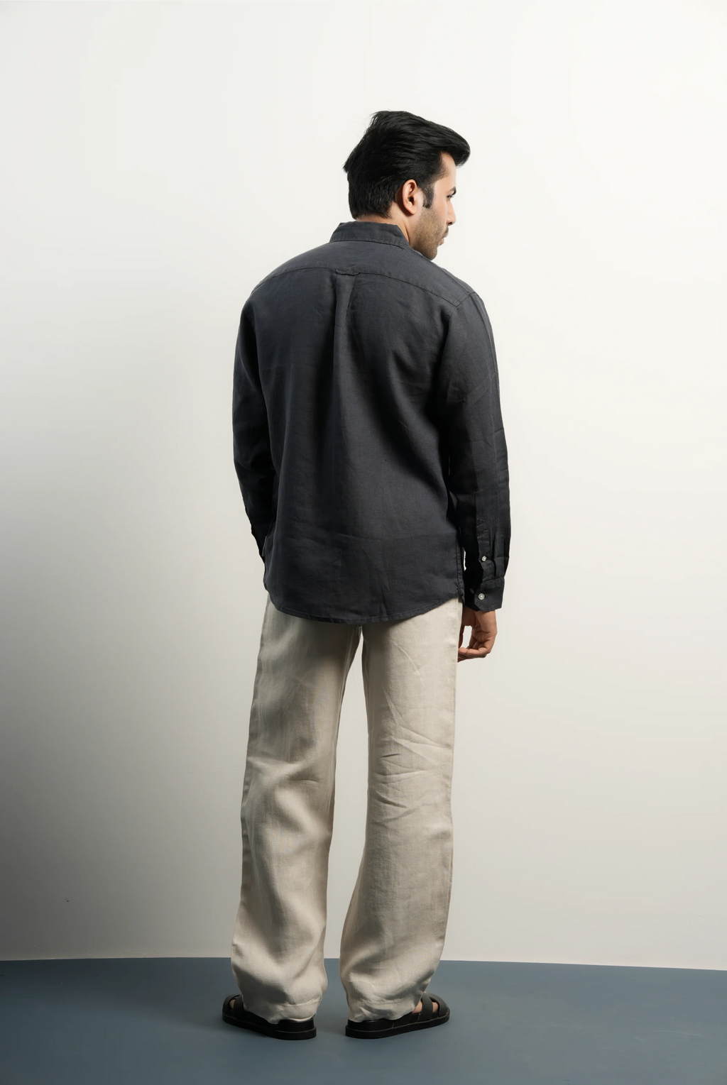 VELAIR LINEN GREY NAVY SHIRTS