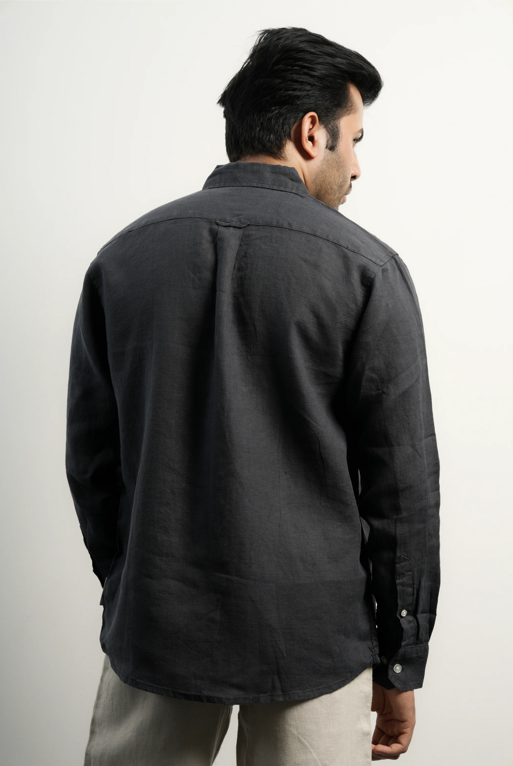 VELAIR LINEN GREY NAVY SHIRTS