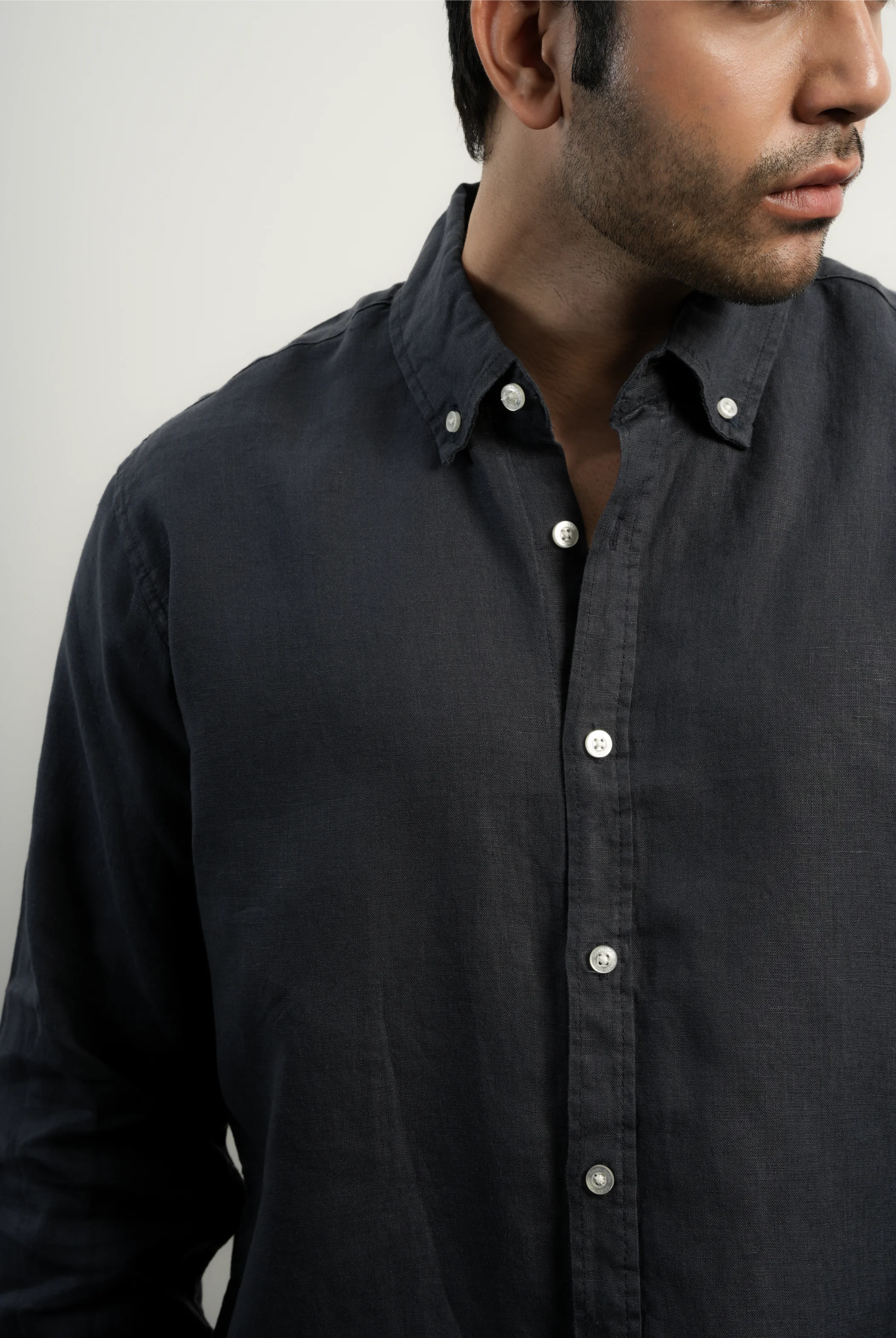 VELAIR LINEN GREY NAVY SHIRTS