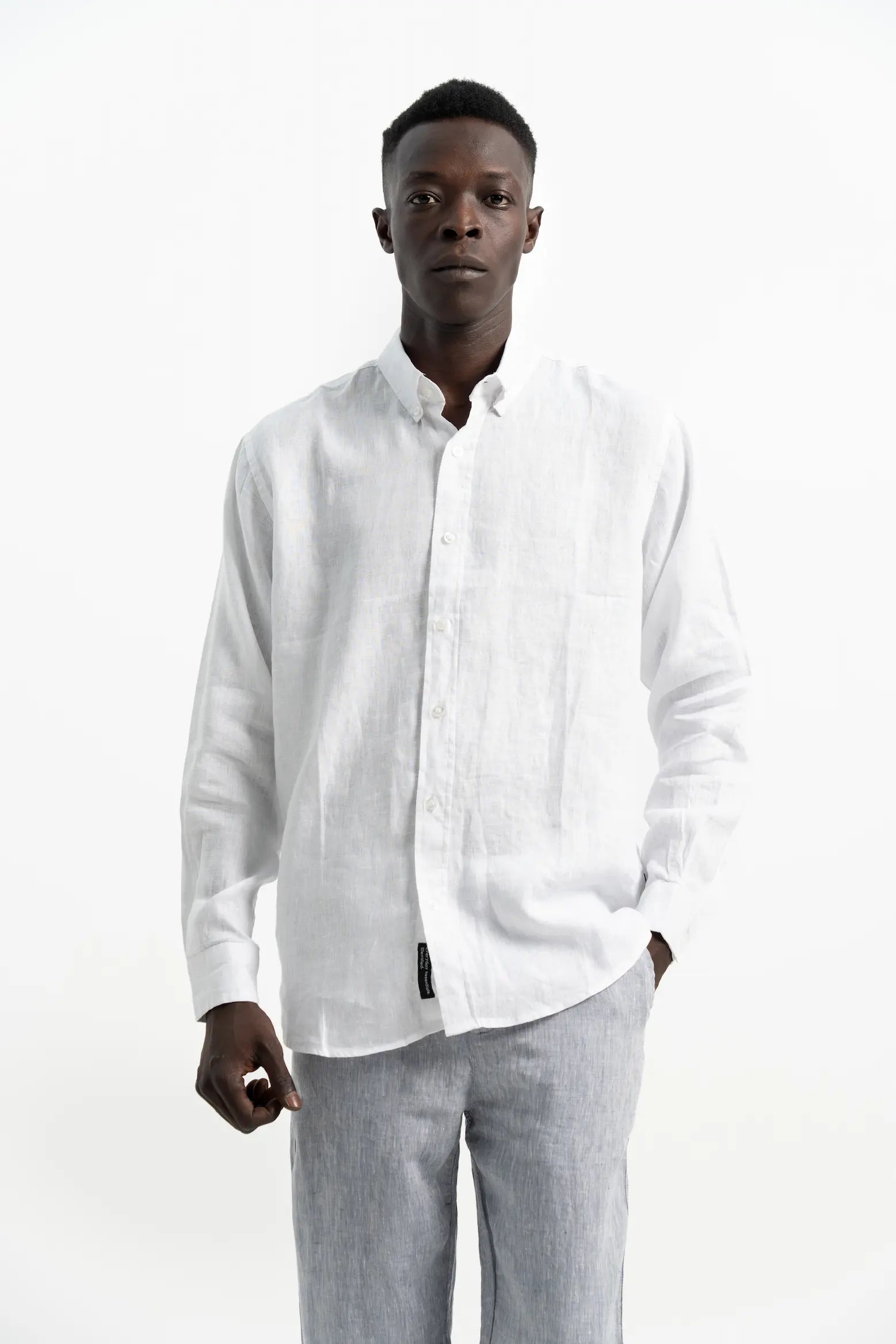 VELAIR LINEN PURE WHITE SHIRT
