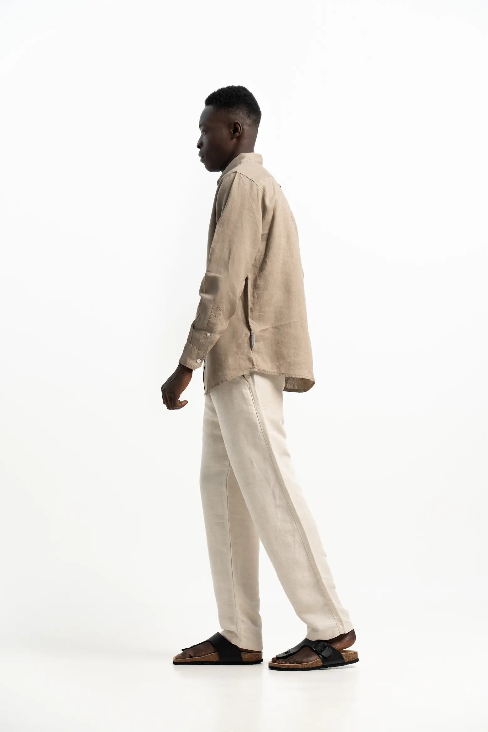 VELAIR LINEN MUD BROWN SHIRT