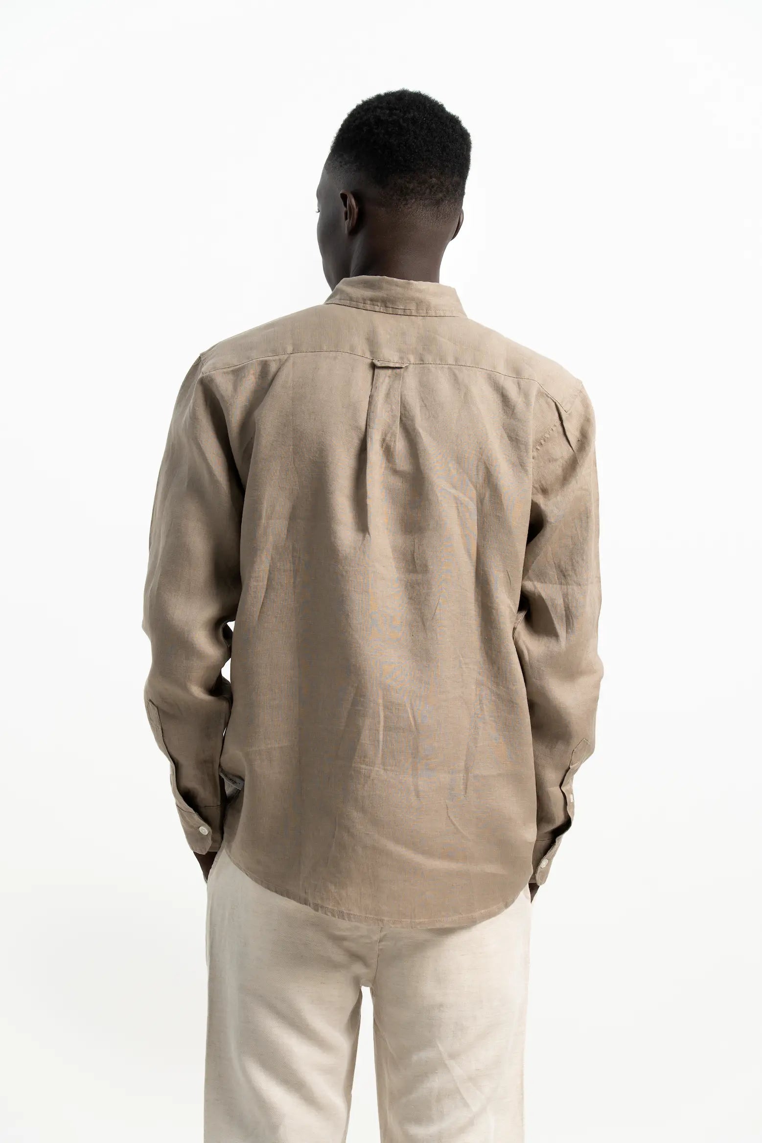 VELAIR LINEN MUD BROWN SHIRT