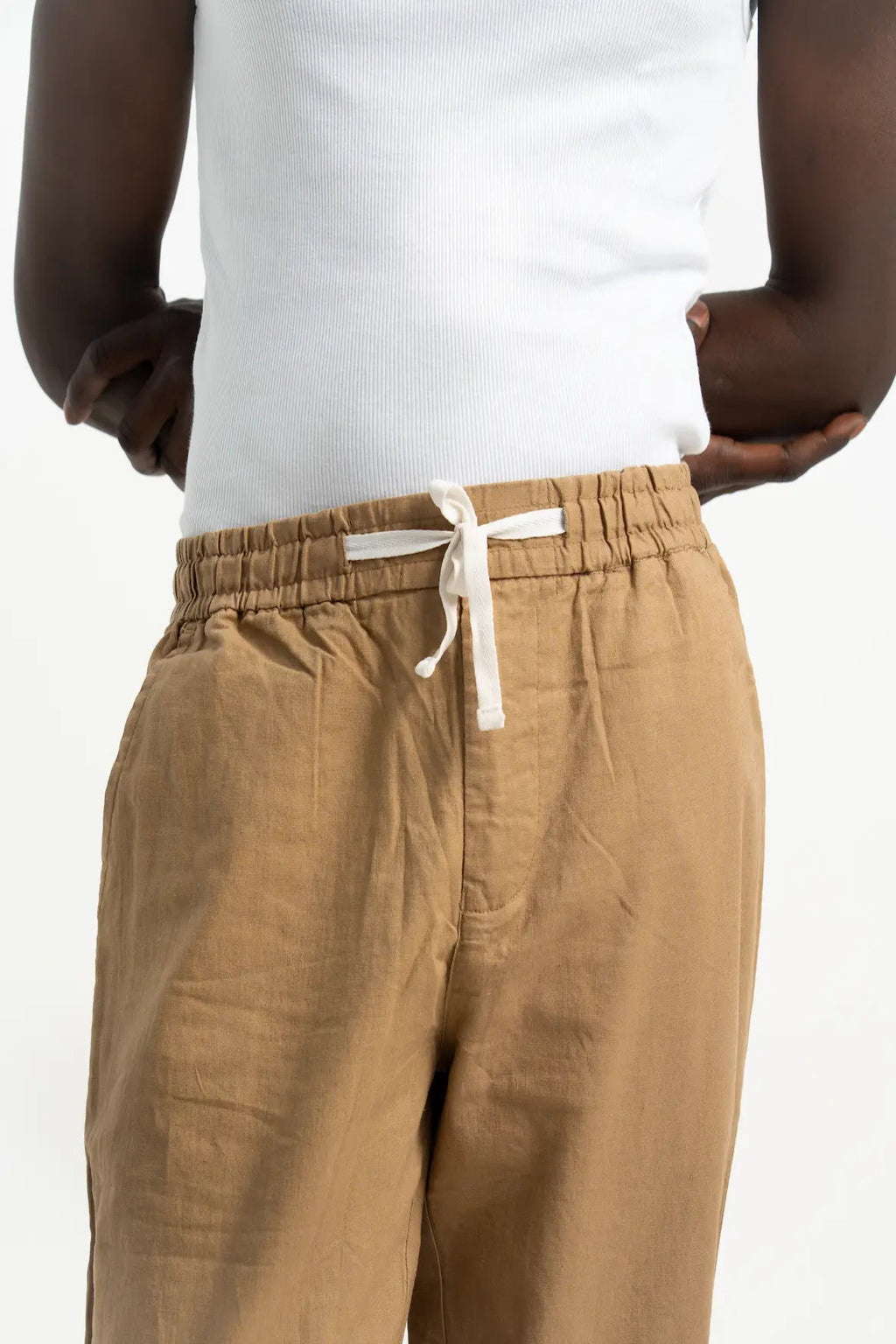 VELAIR LINEN  KHAKI TROUSERS