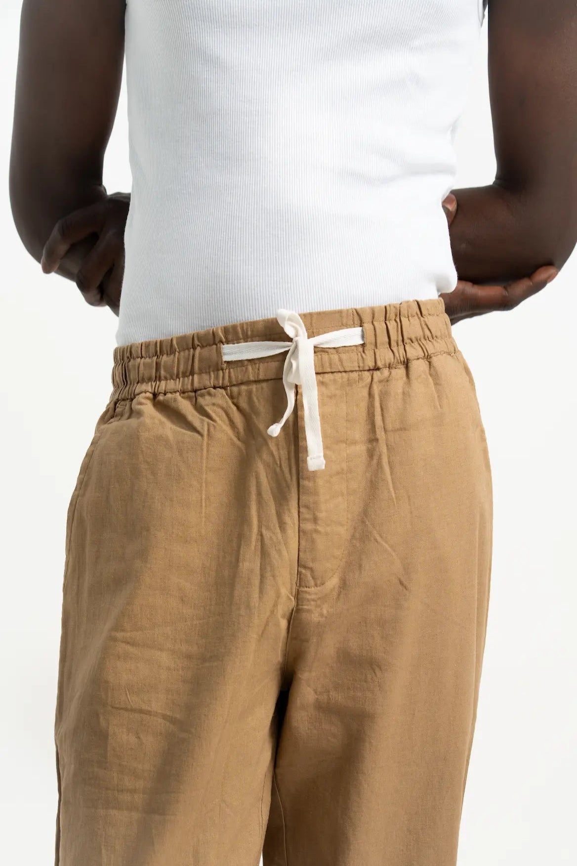 VELAIR LINEN  KHAKI TROUSERS