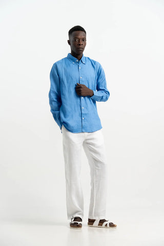 VELAIR LINEN INDIGO SHIRT