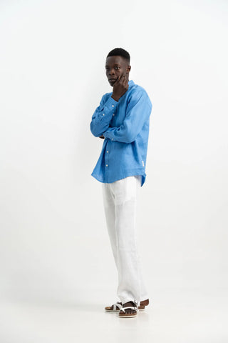 VELAIR LINEN INDIGO SHIRT