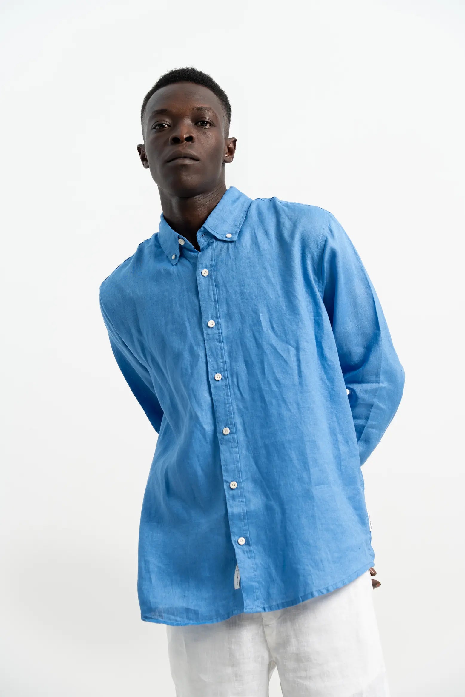 VELAIR LINEN INDIGO BLUE SHIRT