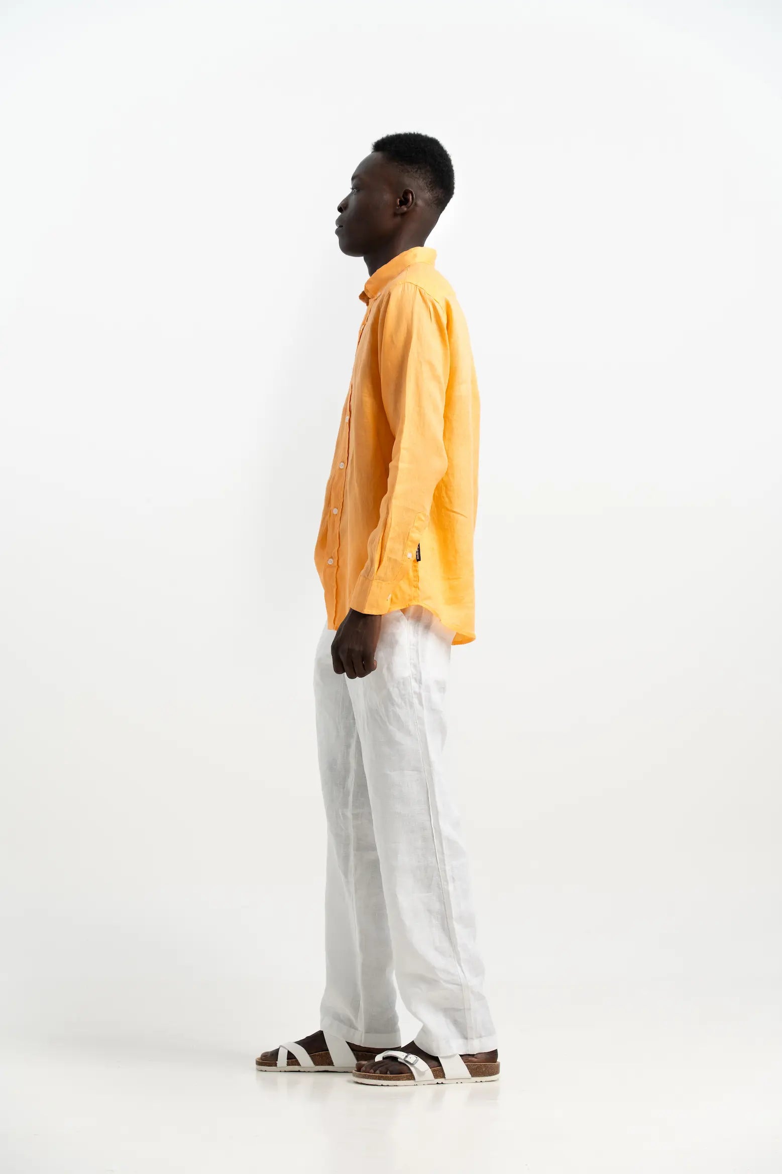 VELAIR LINEN NEON ORANGE SHIRT