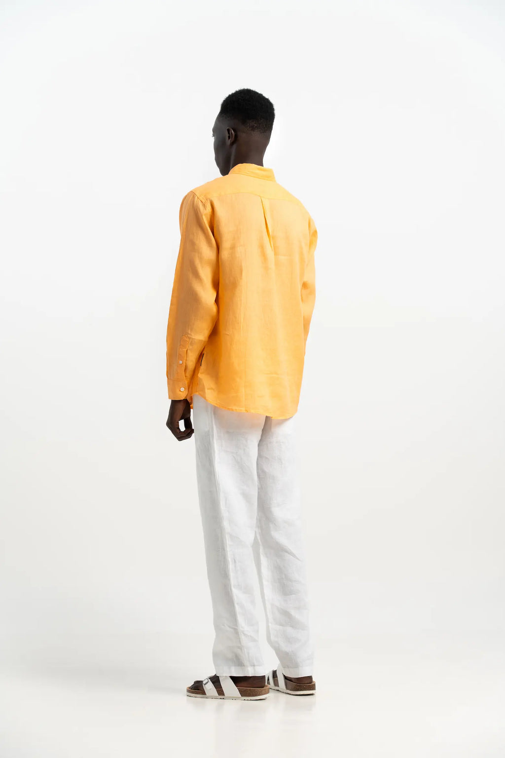 VELAIR LINEN NEON ORANGE SHIRT